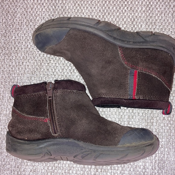 LANDS END All Weather Zip Pull On Suede Leather Toddler Boots Brown Size 11 - Picture 2 of 10